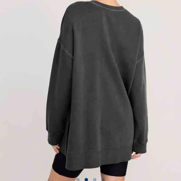 NWT OLD NAVY Oversized Boyfriend Tunic Sweatshirt Color: Panther - Picture 2 of 6